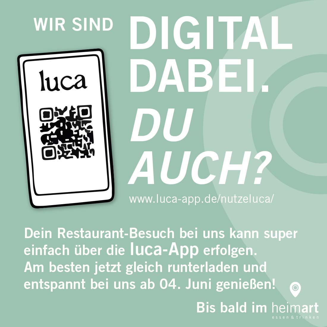 Info über luca-App vom Restaurant heimart